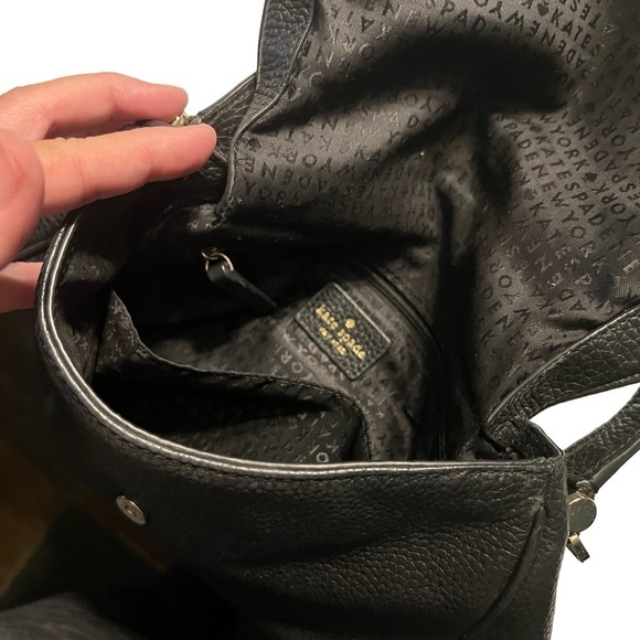 KATE SPADE New York Mini Carmen Southport Avenue Leather Fold-Over Bag Black - Picture 6 of 10